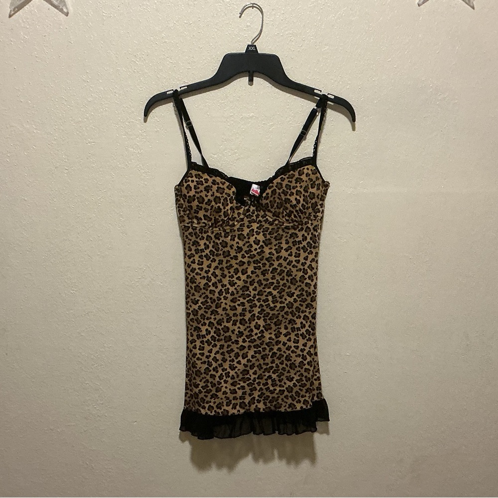 Leopard Print Camisole with Black Trim